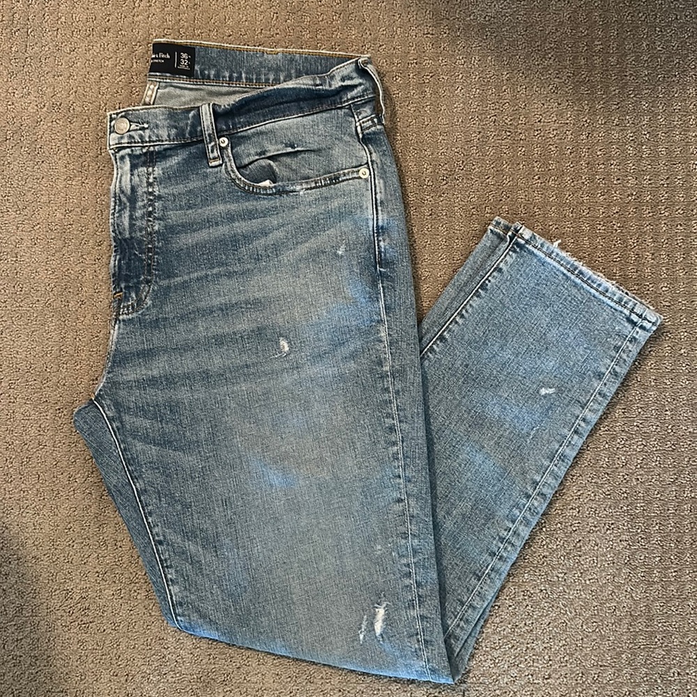 Light washed Mens Jeans Abercrombie Slim Taper stretch